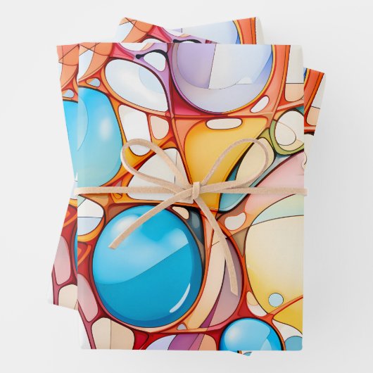 Gefärbtes abstraktes Verpackungspapier Geschenkpapier Set (Beispiel)