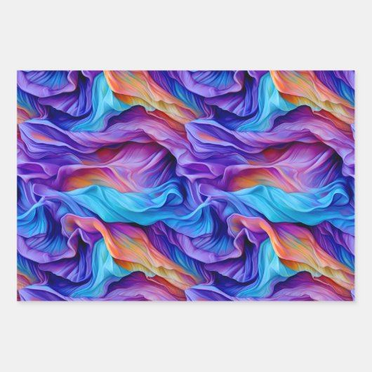 Gefärbtes abstraktes Verpackungspapier Geschenkpapier Set (Vorderseite 3)