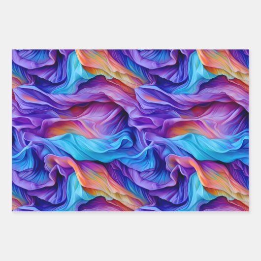 Gefärbtes abstraktes Verpackungspapier Geschenkpapier Set (Vorderseite)