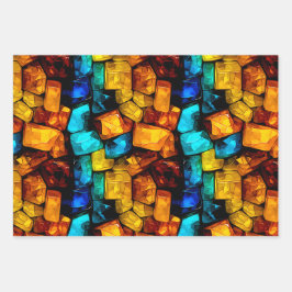 Gefärbtes abstraktes Verpackungspapier Geschenkpapier Set