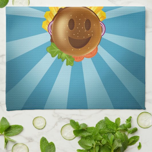 Gefärbtes Burger-Motiv-Streichholz Geschirrtuch (Gefaltet)