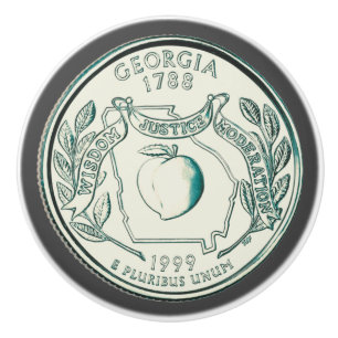 Gefärbtes Design des Georgia State Quarters Keramikknauf