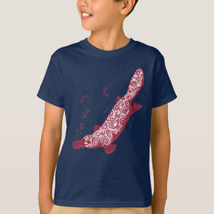 Gefärbtes Platypus reiches Rot scherzt T - Shirt