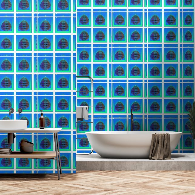 Gefäß in Gradient Blau Tapete (Badezimmer)