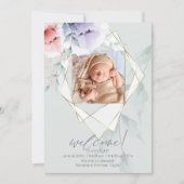 Gefasste Gold Foto Rahmen Korallen und Lilac Peony Einladung (Vorderseite)