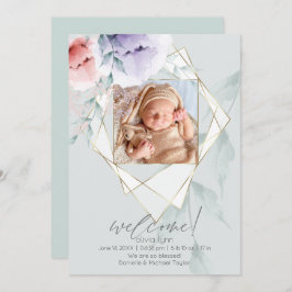 Gefasste Gold Foto Rahmen Korallen und Lilac Peony Einladung