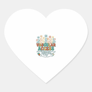 Gefäßzugangsteam Florales Medizin-Shirt-Design_1 Herz-Aufkleber