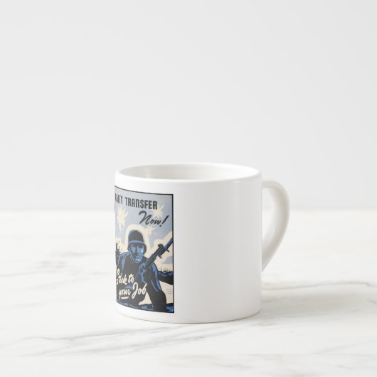 Gefechtsfeldangriff amerikanischer Krieger Espressotasse (Vorderseite Rechts)