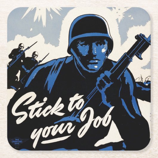 Gefechtsfeldangriff amerikanischer Krieger Rechteckiger Pappuntersetzer (Vorderseite)