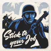 Gefechtsfeldangriff amerikanischer Krieger Rechteckiger Pappuntersetzer (Vorderseite)