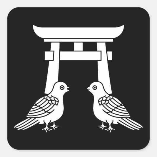 Gefechtstauben und Torii Quadratischer Aufkleber (Vorderseite)