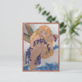 gefederte Fee mit Perlen Postkarte (Stehend Vorderseite)
