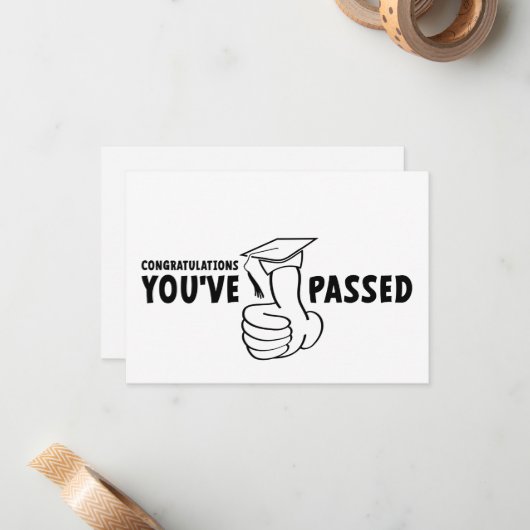 Gefeliciteerd, je bent geslaagd, diploma mitteilungskarte (Vorderseite/Rückseite Beispiel)