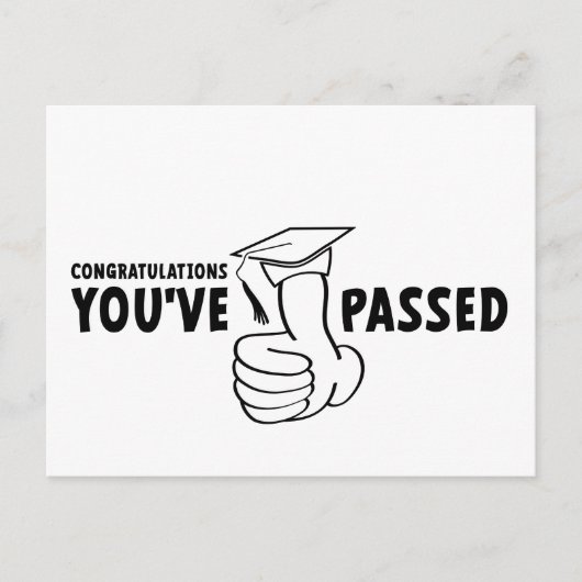 Gefeliciteerd, je bent geslaagd, diploma postkarte (Vorderseite)