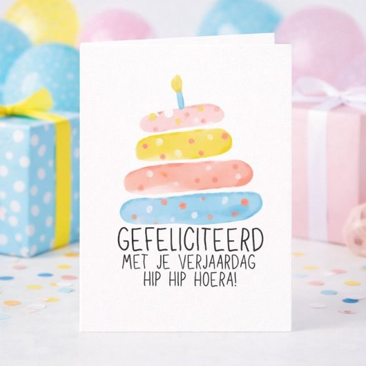 Gefeliciteerd met je verjaardag Cupcake Kaars  Karte