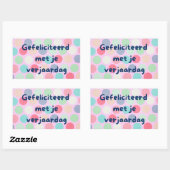 Gefeliciteerd met je verjaardag, holländischer Geb Rechteckiger Aufkleber (Blatt)