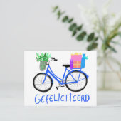 GEFELICITEERD Niedlich Blue Bicycle Custom Bday Postkarte (Stehend Vorderseite)