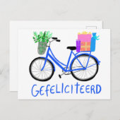 GEFELICITEERD Niedlich Blue Bicycle Custom Bday Postkarte (Vorne/Hinten)