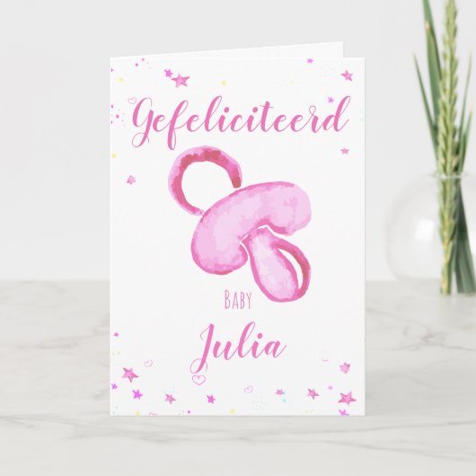 Gefeliciteerd verjaardag customizable name karte (Vorderseite)