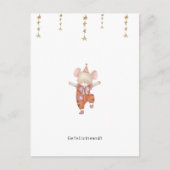 Gefeliciteerd Verjaardagskaart Jarig Schattig Muis Postkarte (Vorderseite)