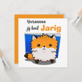 Gefeliciteerd vos, fox karte (Vorderseite/Rückseite Beispiel)