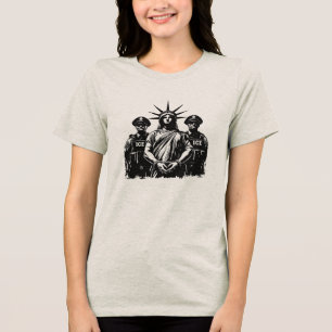 Gefesselte Freiheitsstatue - Schafft ICE ab Tri-Blend Shirt