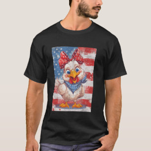 Gefiederter Patriot Americana Huhn und amerikanisc T-Shirt