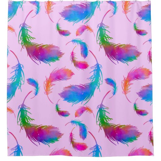 Gefiederter Regen bei Sonnenuntergang Duschvorhang (Vorderseite)