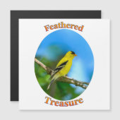 Gefiederter Schatz - Amerikanischer Stieglitz Magnetkarte (Vorne/Hinten)