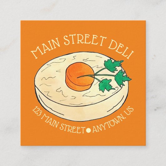 Gefilte Fish Jewish Kosher Deli Delicatessen Koch Quadratische Visitenkarte (Vorderseite)