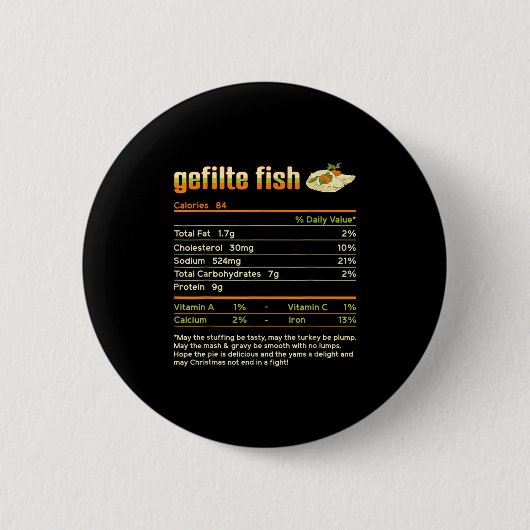 Gefilte Fish Nutrition Facts Family Matching Chris Button (Vorderseite)