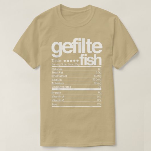 Gefilte Fish Nutritional Facts Jewish Hanukkah Foo T-Shirt (Design vorne)