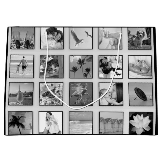 Gefilterte Foto-Schwarzweiss-Collage Große Geschenktüte (Vorderseite)
