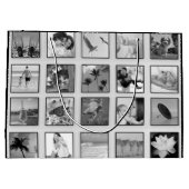 Gefilterte Foto-Schwarzweiss-Collage Große Geschenktüte (Rückseite)