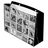 Gefilterte Foto-Schwarzweiss-Collage Große Geschenktüte (Rückseite Schrägansicht)