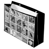 Gefilterte Foto-Schwarzweiss-Collage Große Geschenktüte (Vorderseite Schrägansicht)