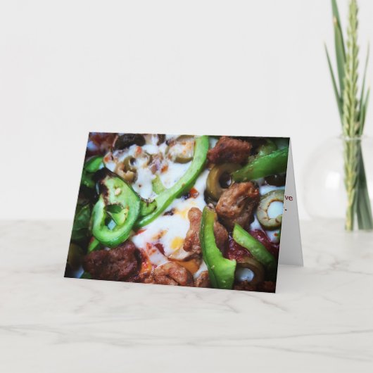 "Gefilterte Supreme Pizza" - Wohlfühlkarte Karte (Vorderseite)