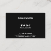 Gefiltertes Fotoschwarzes Visitenkarte (Rückseite)