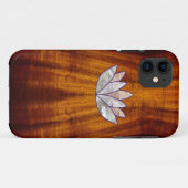 Geflammtes Koa Holz mit Lotus-Blüte Case-Mate iPhone Hülle (Rückseite (Horizontal))