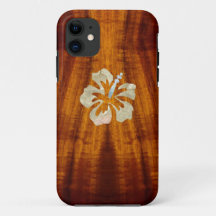 Geflammtes Koa mit Hisbiscus