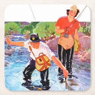 Geflecht eines Fisches durch R.J. Cavaliere Rechteckiger Pappuntersetzer