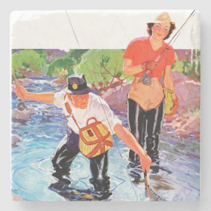 Geflecht eines Fisches durch R.J. Cavaliere Steinuntersetzer