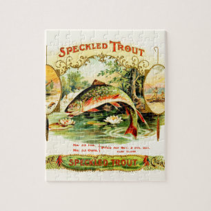 Gefleckter Forellen-Vintage-Kunst Puzzle