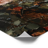 Gefleckter Hahn unter rosa Rosen Poster (Ecke)