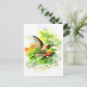 Gefleckter Hummingbird Postkarte (Stehend Vorderseite)