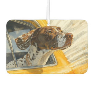 Gefleckter Hund auf Autoreise-Kunstprint Autolufterfrischer