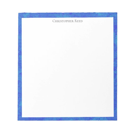 Gefleckter kobaltblauer Rand - Canvas-Look Notizblock (Vorderseite)