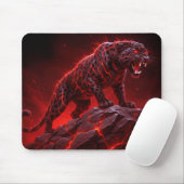 Gefleckter Leopard Mit Roten Elektrischen Ladungen Mousepad (Mit Mouse)
