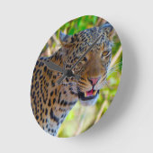Gefleckter Leopard Runde Wanduhr (Winkel)