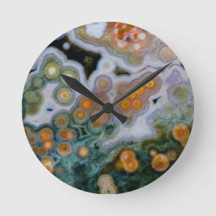 Gefleckter Ozean-Jasper Runde Wanduhr